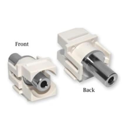 Cable Wholesale Keystone Insert- White- Recessed 3.5mm Stereo Female Coupler 324-350WH